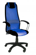 Кресло офисное Элегия L1 синее сетка, топ-ган, пятилучье пластик