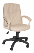 Кресло офисное Фортуна 5 (061) бежевый кожзам, (пластик пятилучье) Аленсио 