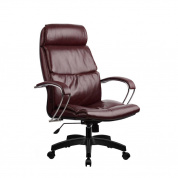 Кресло офисное LK-15Pl кожа бордовая. пластик пятилучье 