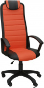 Кресло руководителя офисное Элегант L5, пластик пятилучье, оранжевая сетка, пиастра 