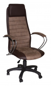 Кресло компьютерное Элегия L2 к/з нубук коричневое, топ-ган, пластик 