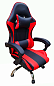 Игровое компьютерное кресло с подставкой для ног, черно-красный, хром
