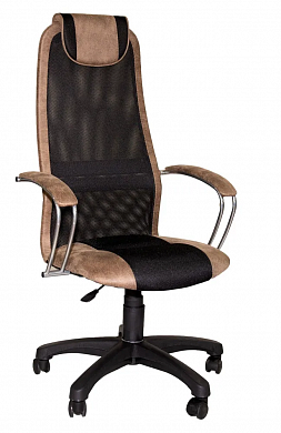 Кресло офисное "Элегия L1" Нубук кор. сетка черная, пиастра, пластиковое пятилучье