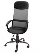 Кресло руководителя офисное Элегант L2 серая сетка, пиастра, хром 