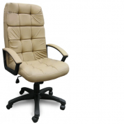 Кресло для офиса Фортуна 5(11) бежевый кожзам, пятилучье пластик, Аленсио 