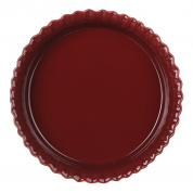 Форма круглая для запекания и сервировки керамика (цвет бордо) 22*4,5 см купить