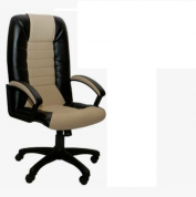 Кресло руководителя Фортуна 5(14) черно-бежевый кожзам, Аленсио 
