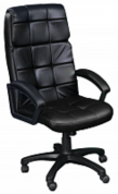 Кресло для офиса Фортуна 5(11) черный кожзам, Аленсио 