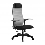 Кресло офисное BP МЕТТА светло-серое / черный, комплект 22, пятилучье пластик  