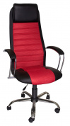 Кресло компьютерное Элегия L2 красное "СОТЫ", топ-ган, хром 