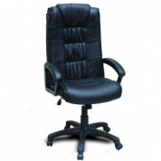 Кресло офисное руководителя Фортуна 5(3) черный кожзам, Аленсио 