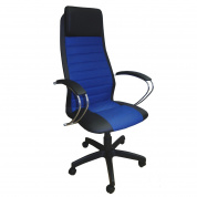 Кресло компьютерное Элегия L2 сине-черное "СОТЫ", пиастра, пластик 