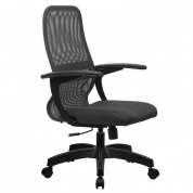 Кресло офисное CP-8PL МЕТТА темно-серая спинка, т-серое сидение, пластик пятилучье 
