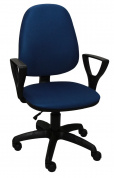 Компьютерное кресло Престиж -Поло, черно-синяя ткань 