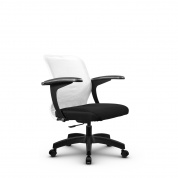 Кресло офисное SU-M-4P белая спинка, черное сидение 