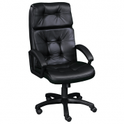 Кресло офисное руководителя Фортуна 5(12) черный кожзам, пятилучье пластик, Аленсио 