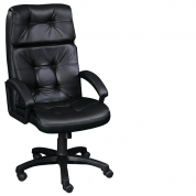 Кресло офисное руководителя Фортуна 5(12) черный кожзам, пятилучье пластик, Аленсио 