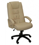 Кресло офисное руководителя Фортуна 5(3) бежевый кожзам, пятилучие пластиковое, Аленсио 