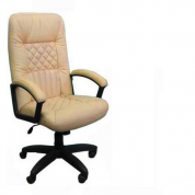 Кресло для руководителя Фортуна 5(7) бежевый кожзам, пятилучье пластик, Аленсио 