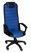 Кресло руководителя офисное Элегант L5 пластик синяя сетка, пиастра 