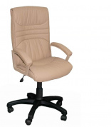 Кресло офисное для руководителя Фортуна 5(5) бежевый кожзам, Аленсио 