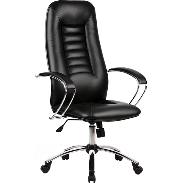 Офисное кресло йорк хром экокожа черная