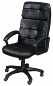 Кресло для офиса Фортуна 5(11) черный кожзам, Аленсио 