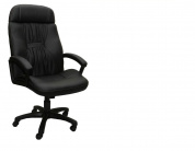 Кресло Фортуна-5(71) кож.зам. черный мех.качения, пятилучье пластик, Аленсио 