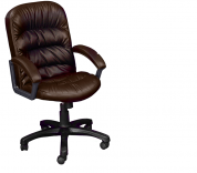 Кресло для офиса Фортуна 5 (062) коричневый кожзам, пятилучье пластик, Аленсио 