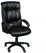 Кресло руководителя Фортуна 5(6) черный кожзам, Аленсио 