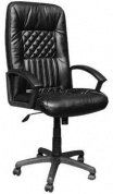 Кресло для руководителя Фортуна 5(7) черный кожзам, пятилучье пластик, Аленсио 