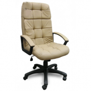 Кресло для офиса Фортуна 5(11) бежевый кожзам, пятилучье пластик, Аленсио 