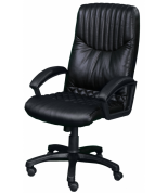 Кресло для руководителя Фортуна 5(8) черный кожзам, Аленсио 