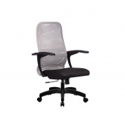 Кресло офисное CP-8PL МЕТТА светло-серая спинка, черное сидение сетка, пластик пятилучье до 90 кг 