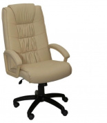 Кресло офисное руководителя Фортуна 5(3) бежевый кожзам, пятилучие пластиковое, Аленсио 