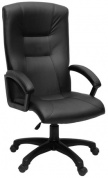 Кресло офисное Фортуна 3 черный кожзам, б/качания, пятилучие пластиковое, Аленсио 