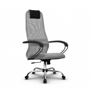 Кресло компьютерное SU-BP-8 CH светло-серое, хром 