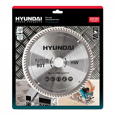 Диск пильный по металлу Hyundai D210mm, 80T, D30/20/25.4mm недорого в Екатеринбурге