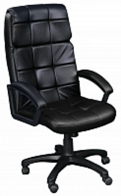 Кресло для офиса Фортуна 5(11) черный кожзам, Аленсио