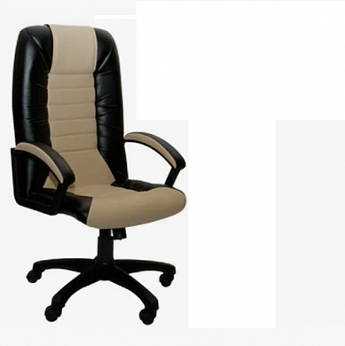 Кресло руководителя Фортуна 5(14) черно-бежевый кожзам, Аленсио