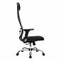 Кресло офисное МЕТТА  Комплект 18/2D, темно-серая спинка, черное сидение, сетка, хром до 120 кг.