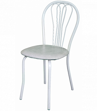 Кухонный стул Венеция 3 А бело-серый кожзам, каркас белый, Аленсио