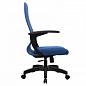 Кресло офисное CP-8PL МЕТТА синяя сетка, синиее сидение, пластик пятилучье