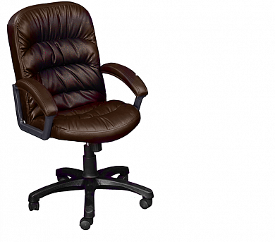 Кресло для офиса Фортуна 5 (062) коричневый кожзам, пятилучье пластик, Аленсио