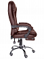 Офисное кресло с подставкой для ног, коричневый, хром