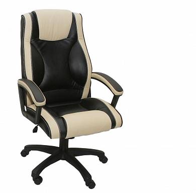 Кресло руководителя Фортуна 5 (51) комби черно-бежевый кожзам, Аленсио