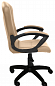 Кресло для офиса Фортуна 4 бежевый кожзам, б/качания, пятилучье пластик, Аленсио