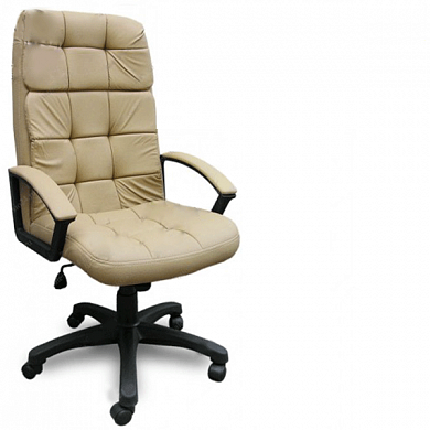 Кресло для офиса Фортуна 5(11) бежевый кожзам, пятилучье пластик, Аленсио