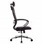 Кресло офисное МЕТТА комплект 32 темно-бордовая кожа NewLeather, хром до 120 кг