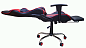 Игровое компьютерное кресло с подставкой для ног, черно-красный, хромированное основание